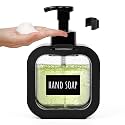 Segbeauty Black Foaming Soap Dispensers, 16.9oz Empty Refillable Foam Hand Soap Dispenser, 500ml Square Plastic Foaming Dish Soap Dispenser Waterproof Press Foam Pump Bottle for Body Soap Home Bath