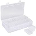 Segbeauty Craft Organizer - 26 Grid Small Storage Box with Hinged Lid, Clear Plastic Bead &amp; Jewelry Storage Container