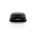 Segovia Butter Dish with Lid | Fits One Stick of Butter | Ideal Butter &amp; Coconut Butter in Fridge | Stainless Steel Covered Butter Dish Dishwasher Safe (Black Color)