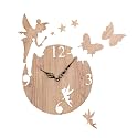 Sehaz Artworks Brown Wall Clock for Bedroom and Living Room - Designer Wooden Fairy With Butterflies Analog Clock for Home Decor 10 Inch