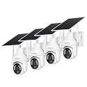 SEHMUA 2K Solar Security Cameras Wireless Outdoor, 4 Pack 360° View Pan/Tilt WiFi Security Camera Outside with Color Night Vision, Easy to Install, PIR Alarm, 2-Way Audio, White
