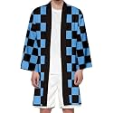 Seidarise Men's Haori, Long Kimono Cardigan Jacket Japanese Style Flying Crane Seven Sleeves Open Front Coat