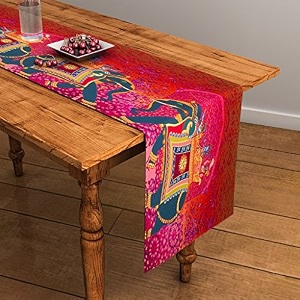sej by nisha gupta dining table runner for center table  table runner 4 seater amp 6 seater  runner for dining  table runners for living room  printed washable runner 12x78 inches