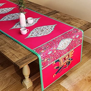 sej by nisha gupta dining table runner for center table  table runner 4 seater amp 6 seater  runner for dining  table runners for living room  printed washable runner 12x48 inches