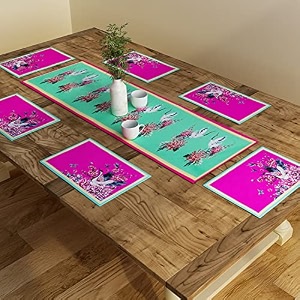 sej by nisha gupta dining table runner with mats for 6 seater  center table suitable  placemat set 12x48 inches
