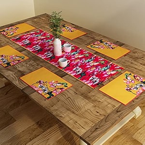 sej by nisha gupta dining table runner 4 seater  dining table runner with mats  table runner for diningcenter table suitable 4 seater  table runner for dining table with placemat 12x48 inches