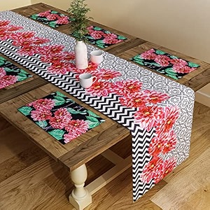 sej by nisha gupta table runner 4 seater  printed anti skid runner  dining table runner for dining table with 4 placemats  runner for dining table  table runners for living room 12x78 inche