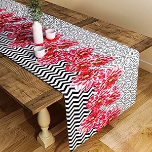 sej by nisha gupta dining table runner for center table  table runner 4 seater amp 6 seater  runner for dining  table runners for living room  printed washable runner 12x48 inches