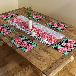 sej by nisha gupta dining table runner 4 seater  dining table runner with mats  table runner for diningcenter table suitable 4 seater  table runner for dining table with 4 placemat 12x48 inches