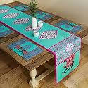SEJ by Nisha Gupta Dining Table Runner with Mats | 4 Seater | 12x78 Inches | Polyester | Multicolour | Pattern: SEJ-027