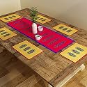 SEJ by Nisha Gupta Dining Table Runner With Mats for 4 Seater | Center Table Suitable (12x48 Inches) With Placemat