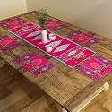 SEJ by Nisha Gupta Dining Table Runner 6 Seater | Dining Table Runner with Mats Dining/Center Table Suitable 6 Seater | Table Runner for Dining (12x48 Inches)