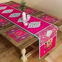 SEJ by Nisha Gupta Dining Table Runner - 6 Seater with Mats &amp; Placemats (12x78 Inches)