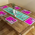 SEJ by Nisha Gupta Dining Table Runner With Mats for 6 Seater | Center Table Suitable | Placemat Set (12x48 Inches)