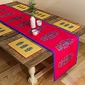 SEJ by Nisha Gupta Dining Table Runner With Mats for 4 Seater | Center Table Runner With Placemat (12x78 Inches)