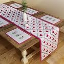 SEJ by Nisha Gupta Dining Table Runner 4 Seater | Dining Table Runner with Mats | Table Runner for Dining/Center Table Suitable 4 Seater | Table Runner for Dining Table with Placemat (12x78 Inches)