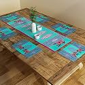 SEJ by Nisha Gupta Dining Table Runner With Mats for 6 Seater | Center Table Runner With Placemat (12x48 Inches)