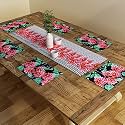 SEJ by Nisha Gupta Dining Table Runner 6 Seater | Dining Table Runner with Mats | Table Runner for Dining/Center Table Suitable 6 Seater | Table Runner for Dining Table with Placemat (12x48 Inches)