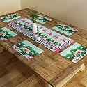 SEJ by Nisha Gupta Dining Table Runner With Mats for 4 Seater | Center Table Suitable (12x48 Inches) With Placemat