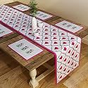 SEJ by Nisha Gupta Dining Table Runner With Mats for 6 Seater | Center Table Runner Suitable for 6 Seater With Placemat (12x78 Inches)