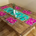SEJ by Nisha Gupta Dining Table Runner With Mats for 4 Seater | Center Table Runner With Placemat (12x48 Inches)