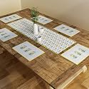 SEJ by Nisha Gupta Dining Table Runner - 4 Seater with Mats &amp; Placemats (12x48 Inches)