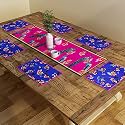SEJ by Nisha Gupta Dining Table Runner With Mats for 4 Seater | Center Table Suitable (12x48 Inches) With Placemat