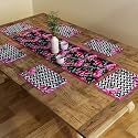SEJ by Nisha Gupta Dining Table Runner With Mats for 4 Seater | Center Table Suitable (12x48 Inches) With Placemat