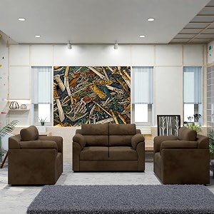 sekar lifestyle comfort fabric series sofa set for living room brown 211 seater