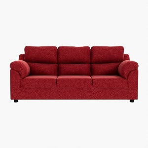 sekar lifestyle comfort fabric series sofa set for living room red three seater