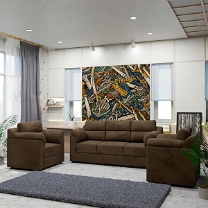 sekar lifestyle comfort fabric series sofa set for living room brown 311 seater