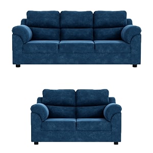 sekar lifestyle comfort fabric series sofa set for living room blue 32 seater