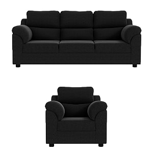 sekar lifestyle comfort fabric series sofa set for living room black 31 seater