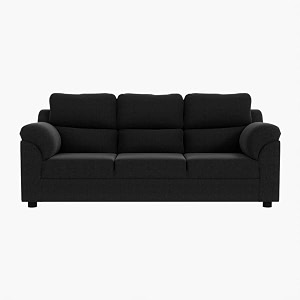 sekar lifestyle comfort fabric series sofa set for living room black three seater