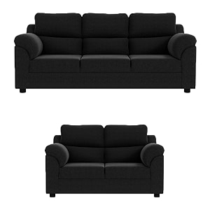 sekar lifestyle comfort fabric series sofa set for living room black 32 seater