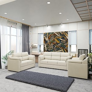 sekar lifestyle comfort fabric series sofa set for living room beige 321 seater