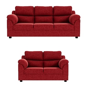 sekar lifestyle comfort fabric series sofa set for living room red 32 seater