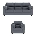 Sekar Lifestyle Comfort Fabric Series Sofa Set for Living Room (Grey, 3+1 Seater)