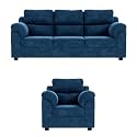 Sekar Lifestyle Comfort Fabric Series Sofa Set for Living Room (Blue, 3+1 Seater)