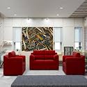 Sekar Lifestyle Comfort Fabric Series Sofa Set for Living Room (Red, 2+1+1 Seater)