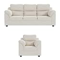 Sekar Lifestyle Comfort Fabric Series Sofa Set for Living Room (Beige, 3+1 Seater)