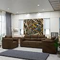 Sekar Lifestyle Comfort Fabric Series Sofa Set for Living Room (Brown, 3+1+1 Seater)