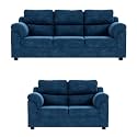 Sekar Lifestyle Comfort Fabric Series Sofa Set for Living Room (Blue, 3+2 Seater)
