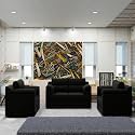 Sekar Lifestyle Comfort Fabric Series Sofa Set for Living Room (Black, 2+1+1 Seater)