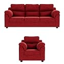 Sekar Lifestyle Comfort Fabric Series Sofa Set for Living Room (Red, 3+1 Seater)
