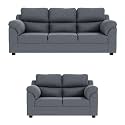 Sekar Lifestyle Comfort Fabric Series Sofa Set for Living Room (Grey, 3+2 Seater)