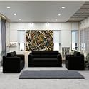 Sekar Lifestyle Comfort Fabric Series Sofa Set for Living Room (Black, 3+2+1 Seater)