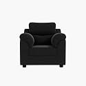 Sekar Lifestyle Comfort Fabric Series Sofa Set for Living Room (Black, One Seater)