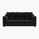 Sekar Lifestyle Comfort Fabric Series Sofa Set for Living Room (Black, Three Seater)