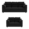 Sekar Lifestyle Comfort Fabric Series Sofa Set for Living Room (Black, 3+2 Seater)